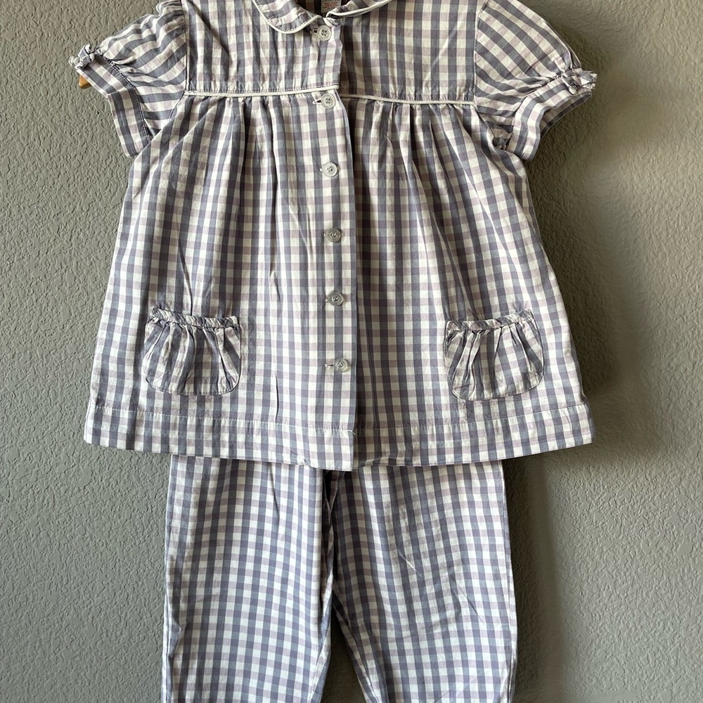 Cyrillus PARIS cotton cropped pajama set, GIRLS' SIZE 8a/126 cm